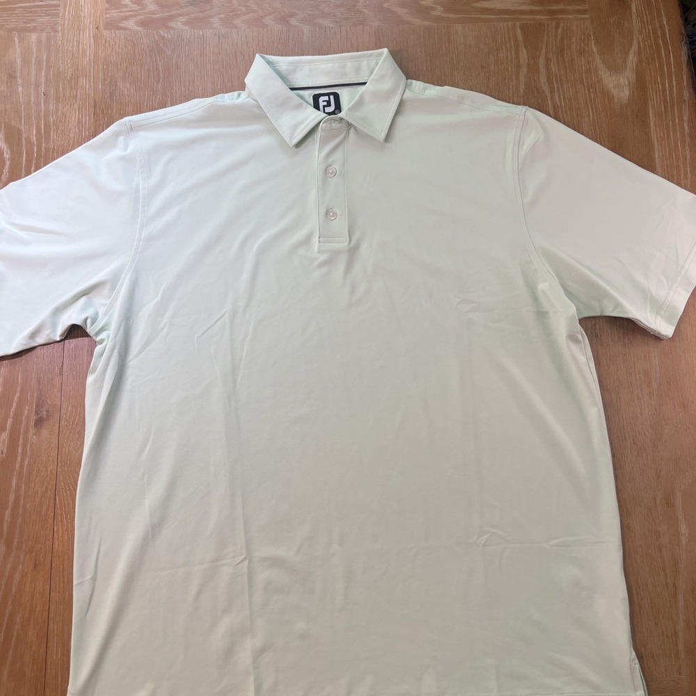 FootJoy FJ Relaxed Fit Performance Golf Polo Shirt Mint Green XL - Picture 2 of 5